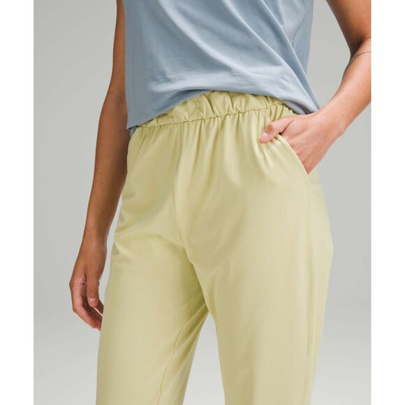 Lululemon Stretch High-Rise Jogger *Full Length sz 8 in Yellow Pull-On Pants EUC - Picture 3 of 14